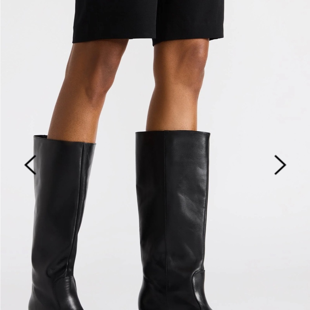 Steve Madden Lander Black Leather kitten Heeled Boots 8.5 - Picture 2 of 14